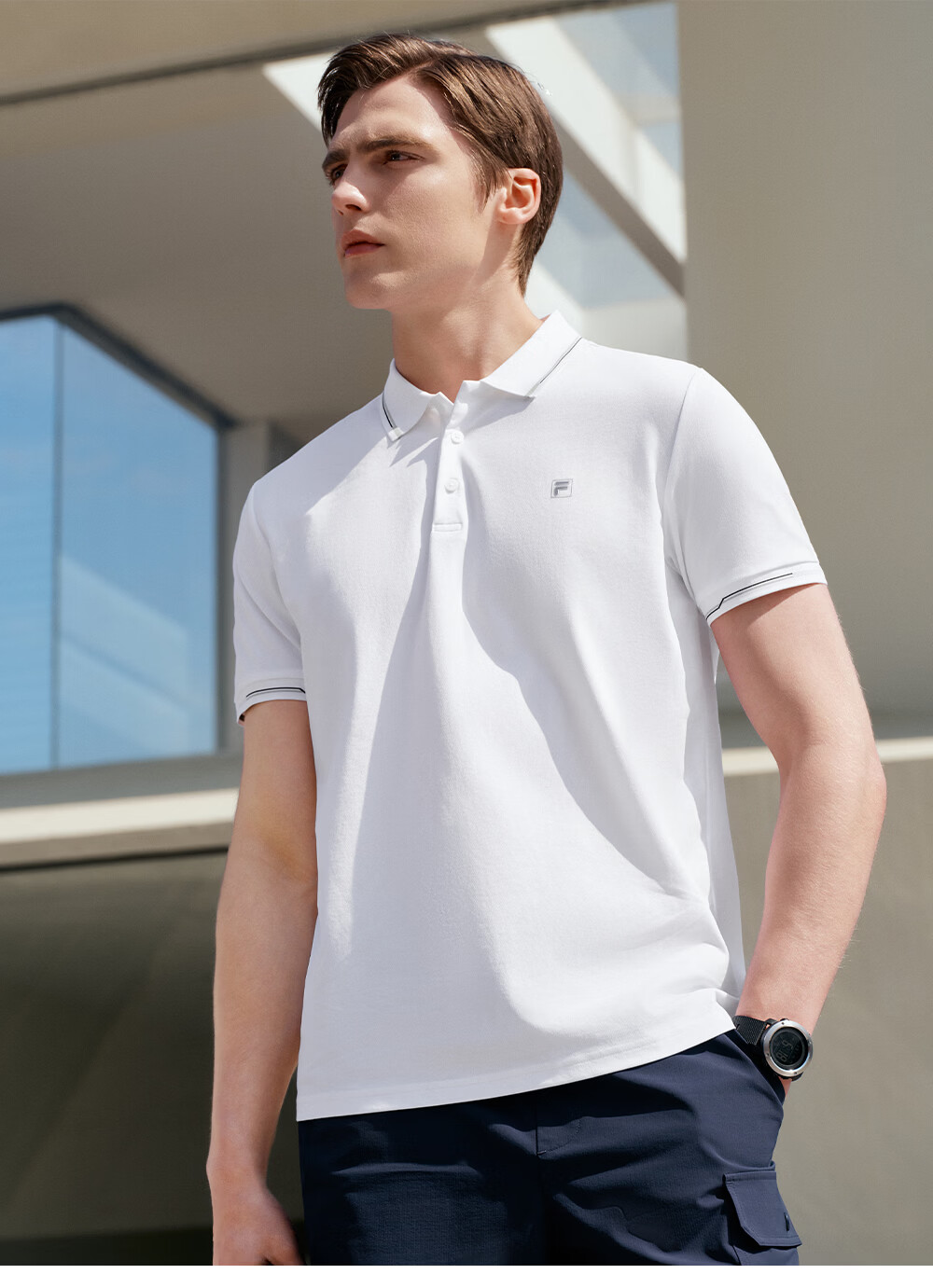FILA Official Navigator Polo Shirt 2026 Summer Men's Cool Short Sleeve Sports T-Shirt Business Casual Top 40