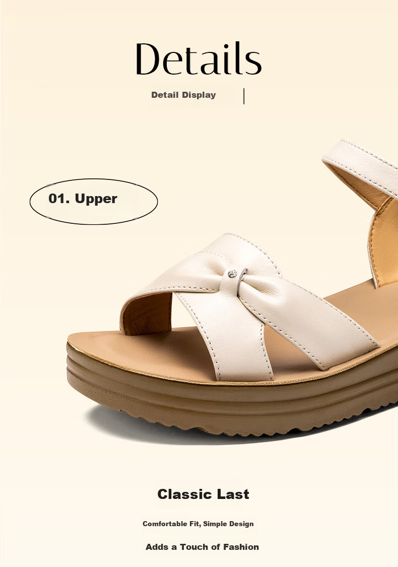 LAORENTOU Black Flat Sandals Women New Summer Soft Sole Mom Shoes Casual Roman Shoes LK182 Black Size 39 7