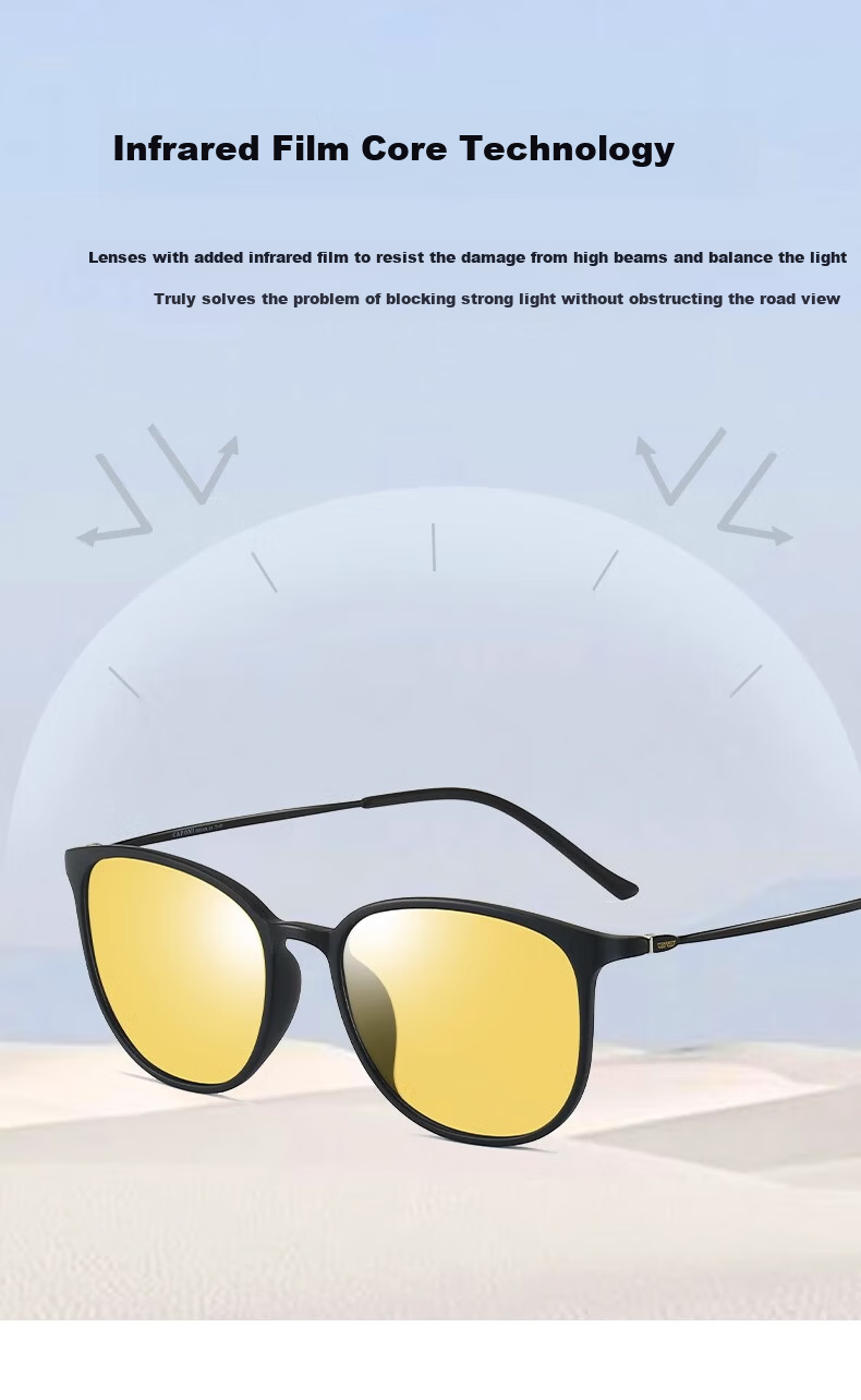 CAPONI Pure Titanium Photochromic Night Vision Sunglasses Unisex Day and Night Driving Anti-Glare Polarized Sunglasses 7
