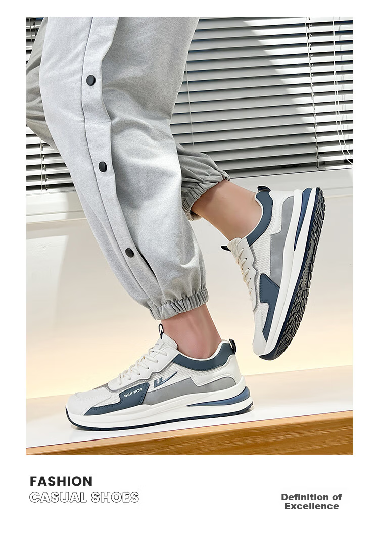 Warrior Official Men's Shoes 2026 Lightweight Comfortable Running Shoes for Men Grey Blue Size 39 13