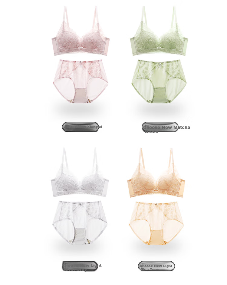 Cosmo Lady Women's Sexy Lace Comfortable Breathable Soft Gel Ring Push-Up Bra Set Gift 2B25A3 46