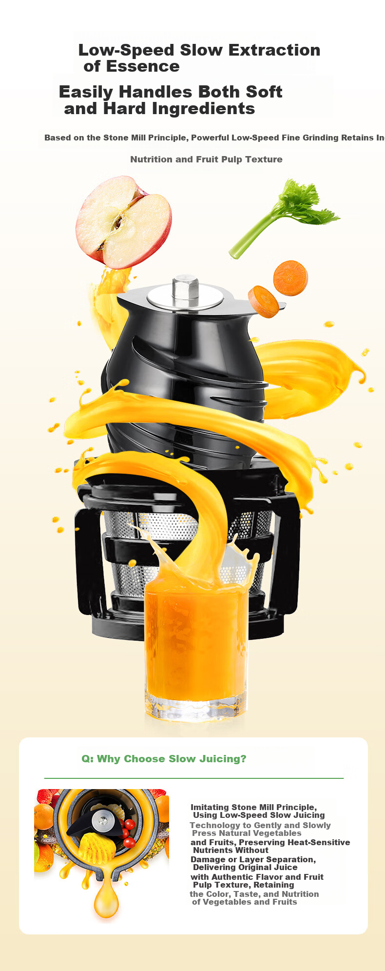 HUROM E30ST-BIM02MM Juicer Large Caliber Masticating Juicer with Pulp Separation Household Blender 11