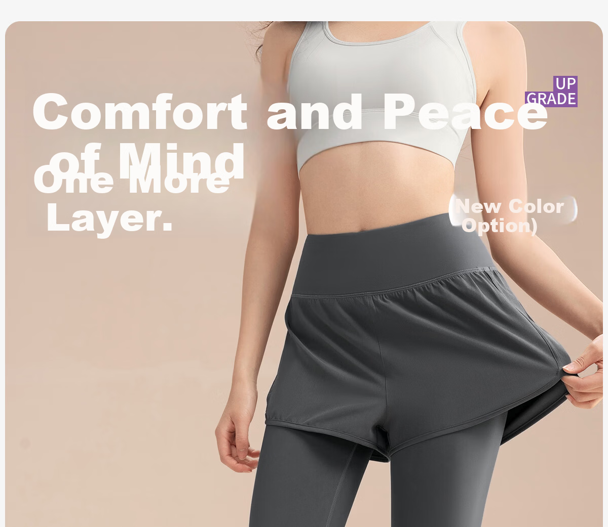 361° Women's High-Strength Fake Two-Piece High-Waist Tummy Control Sweat-Resistant Training Running Fitness Yoga Pants 2