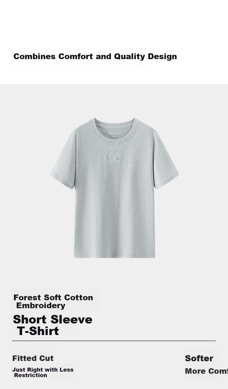 Semir Senrou Women's Summer Short Sleeve T-Shirt Casual Pullover Embroidered Round Neck 2026 Mall Style 101326100006 4