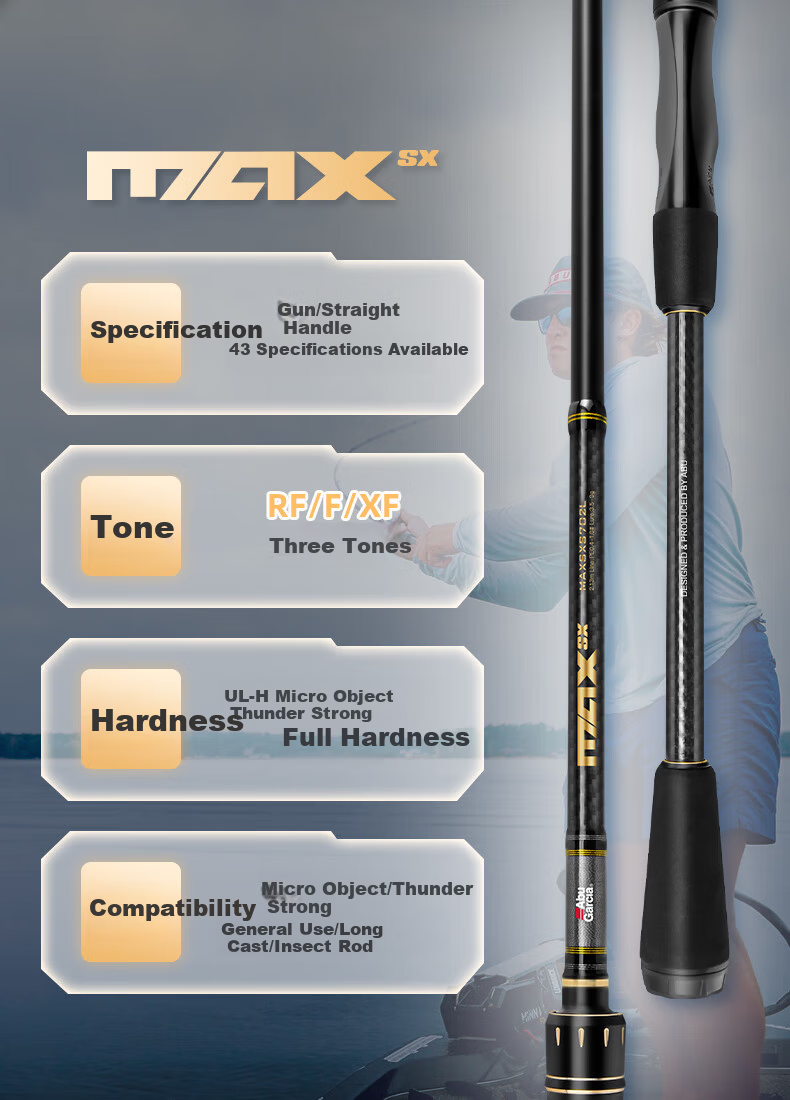 ABU GARCIA MAXSX Advanced Lure Rod FUJI Guides Quick Adjust 2.13m ML Straight Handle F Perch Rod 2