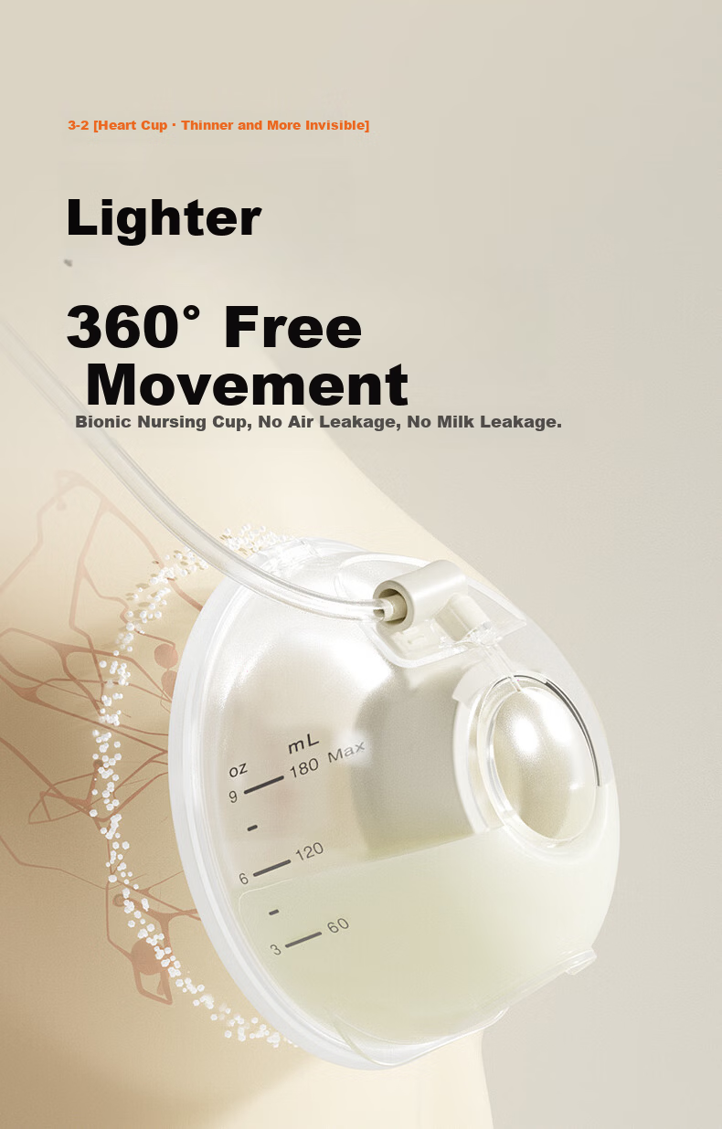 Xiaoyaxiang Hands-Free Double Electric Breast Pump Portable Neck-Hanging Variable Frequency High Suction Milk Extractor with Storage Bag 13