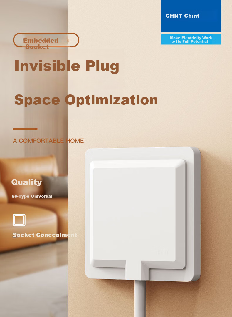 CHNT Fixed Embedded Socket, 86-Type Refrigerator Built-In Hidden Socket, NEG6-C10866 1