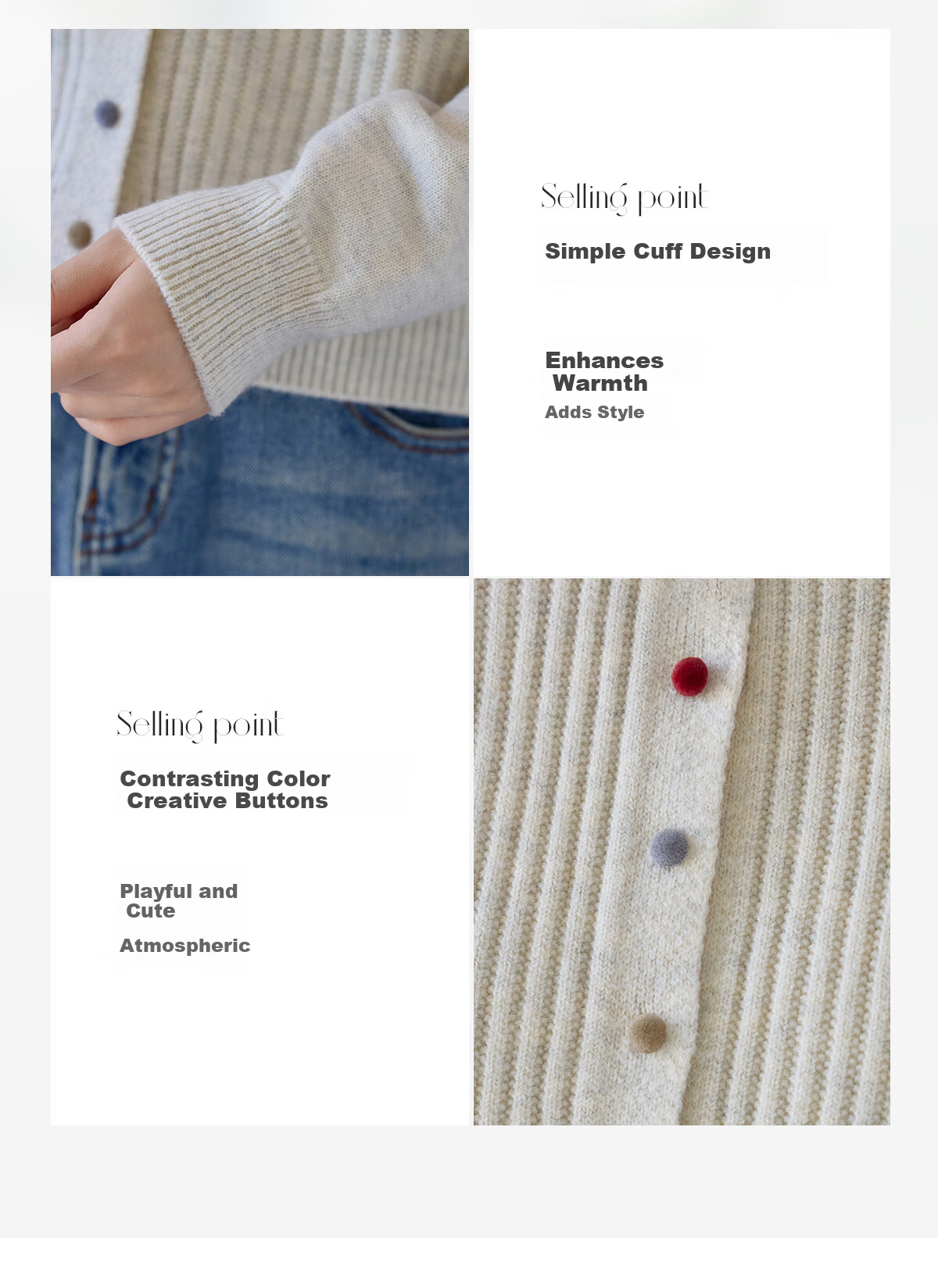 She Enjoy Knitted Cardigan Women Raglan Sleeve Sweater Jacket Red Versatile Knit Top Outerwear T53Z127 4