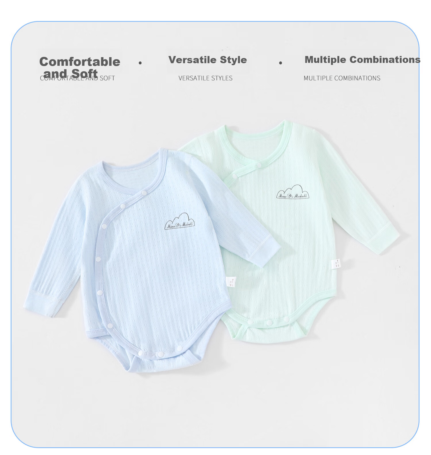 Banbadoudi Newborn Onesie, Spring And Autumn Pure Cotton Skin-Friendly Seamless Belly Protection Breathable Long Sleeve Triangle Romper Bodysuit for Baby Boys And Girls 2