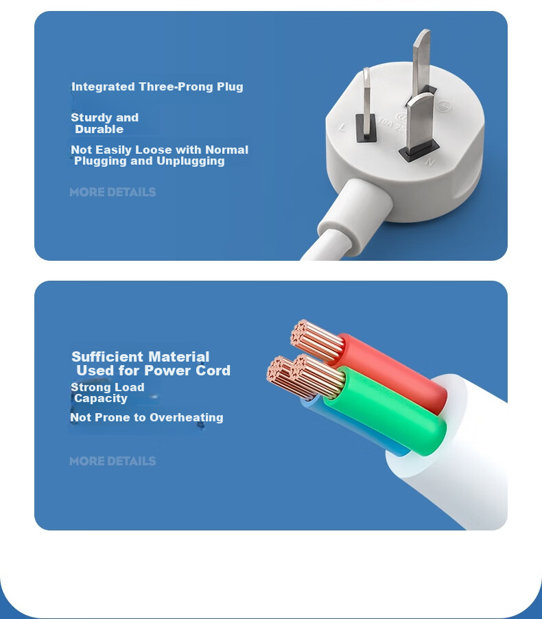 Sushiermo 2-Prong Plug 2-Socket Power Strip, 3 Outlets 2U1C 1.5m Multifunctional Travel Power Strip for Japan/Thailand/Philippines Two-Prong Extension Cord 19