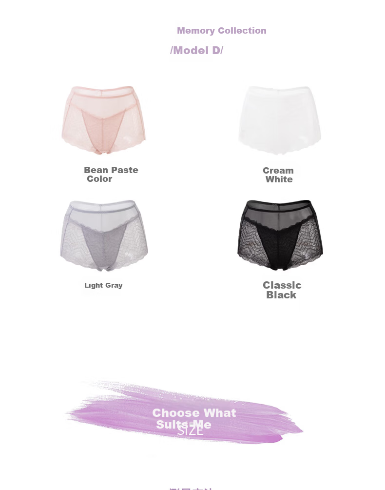 TINGE Women's Sexy Lace Seamless Underwear Plus Size Mother's Day 4-Pack M 19