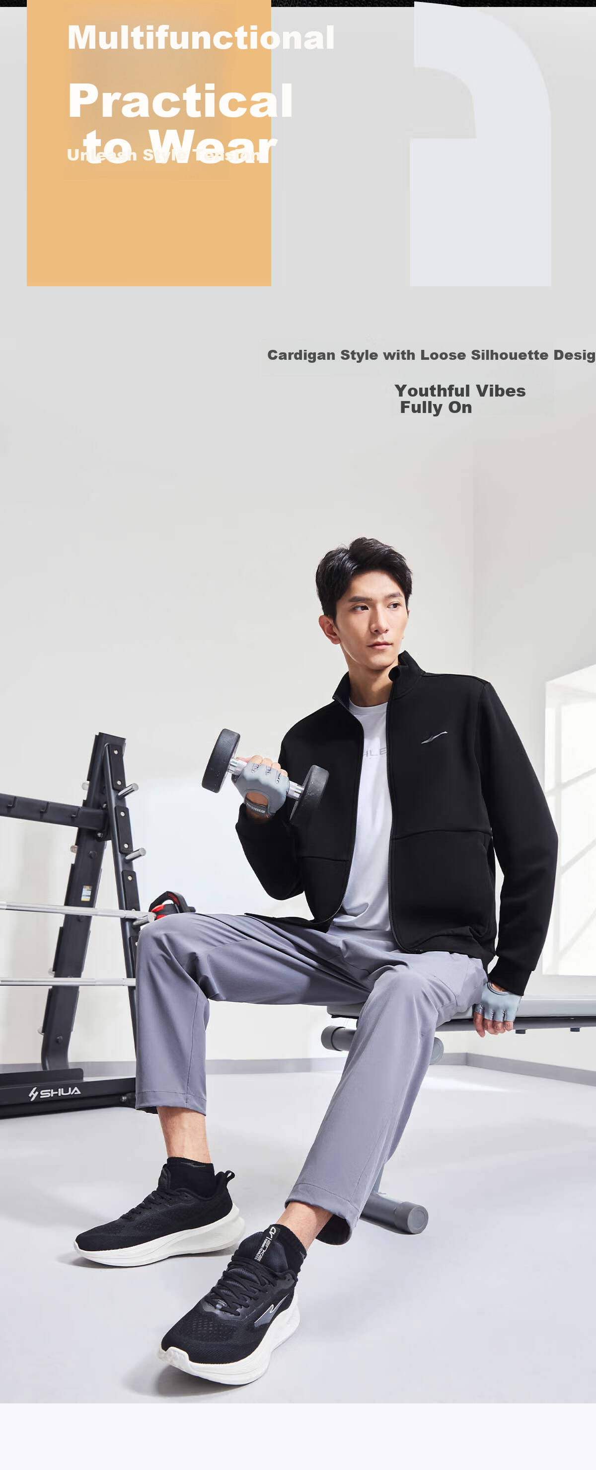 ERKE Men's Spring Waterproof Stand Collar Slim Fit Windproof Running Sports Zip-up Sweatshirt Fashion Jacket 5