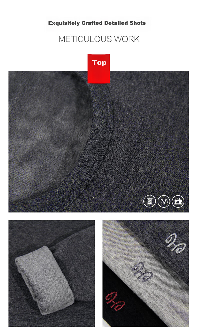 Hengyuanxiang [50W Best-Selling] Thermal Underwear for Men And Women, Fleece-Lined Thick Autumn Top And Bottom, Middle-Aged And Elderly Cotton Set 17