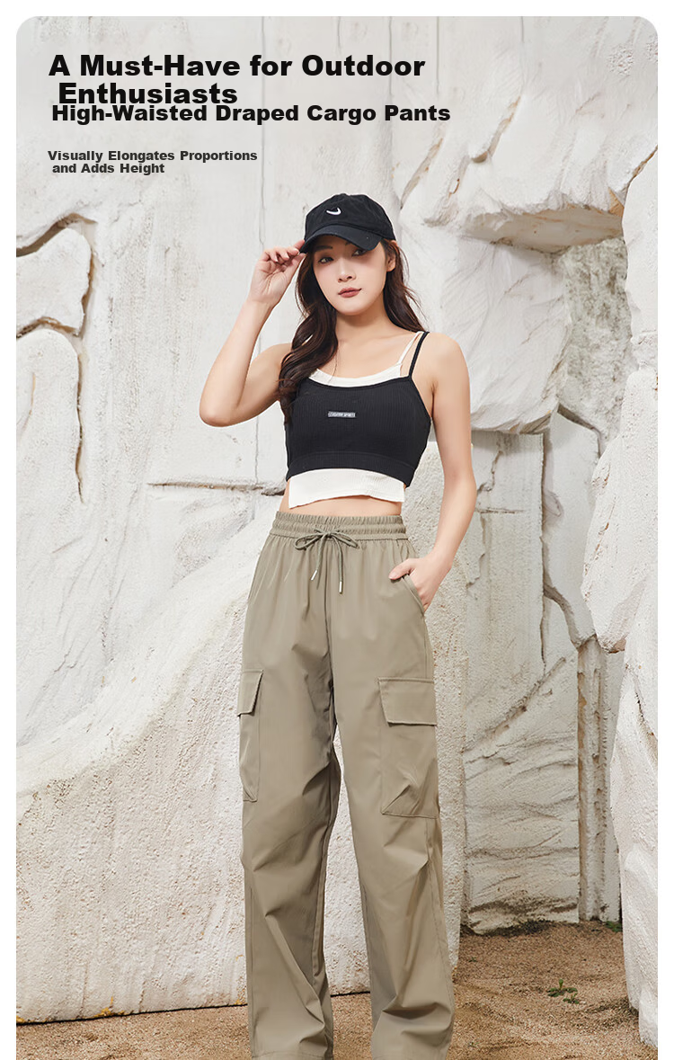 Borui Women's Work Pants 2026 Summer Outdoor Sports Tactical Straight-Leg Jogger Couple Paratrooper Casual Pants 1