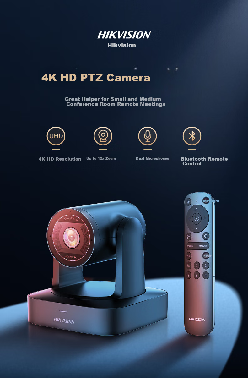 HIKVISION 4K Conference Camera Optical Zoom Remote Video Conferencing PTZ Control 5m Pickup Plug and Play V158 2