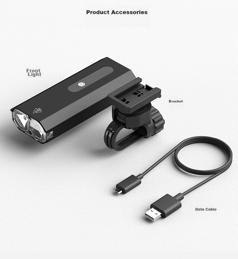 BIKEBROS Bicycle Front Light, Night Riding High Beam Flashlight, USB Rechargeable, Rainproof, Mountain Bike Outdoor Cycling Equipment Accessory, Black, 800 Lumens 11
