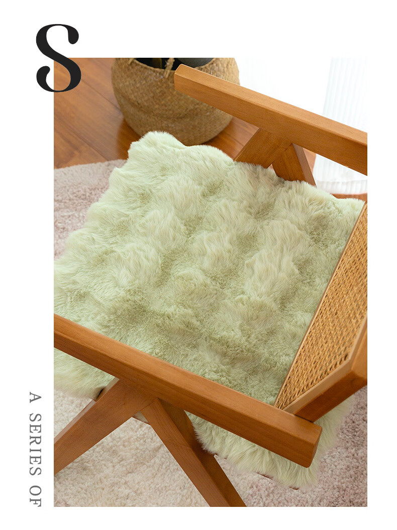 GREAT LIFE Winter Plush Car Seat Cushion, Internet-Famous Butt Pad, Rabbit Fur Plush, Warm Dining Chair Pad, Office Long-Sitting Seat Cushion, Beige 14