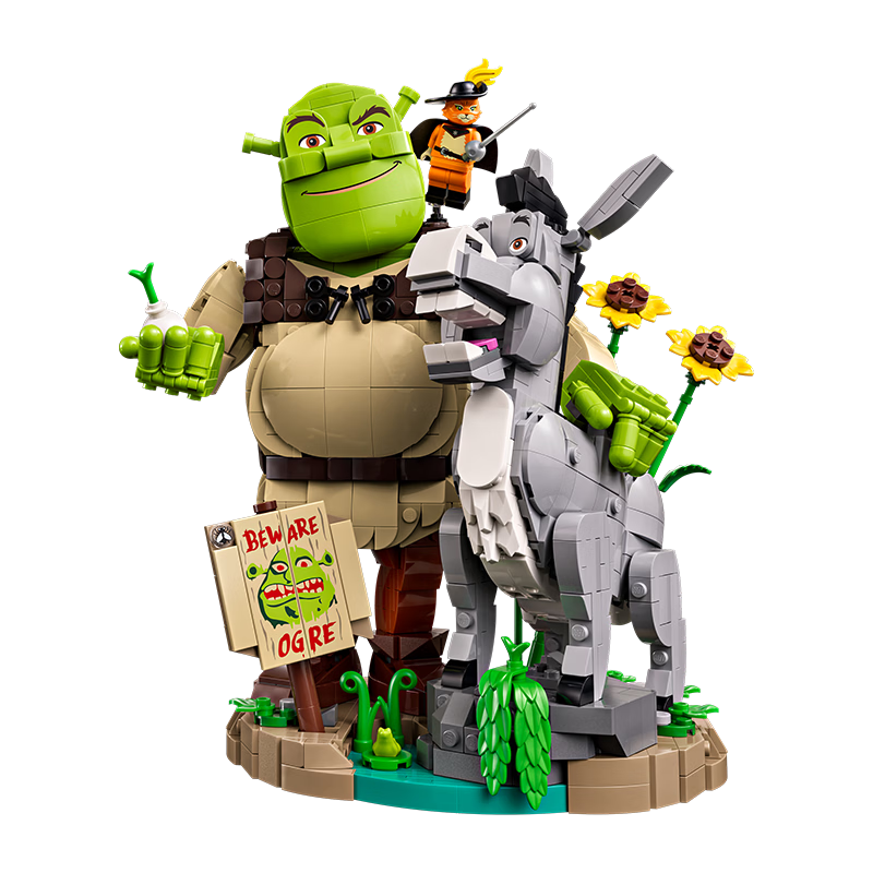 LEGO Building Blocks 72423 Shrek, Donkey, and Puss in Boots Boys and Girls Toy Birthday Gift Figurines