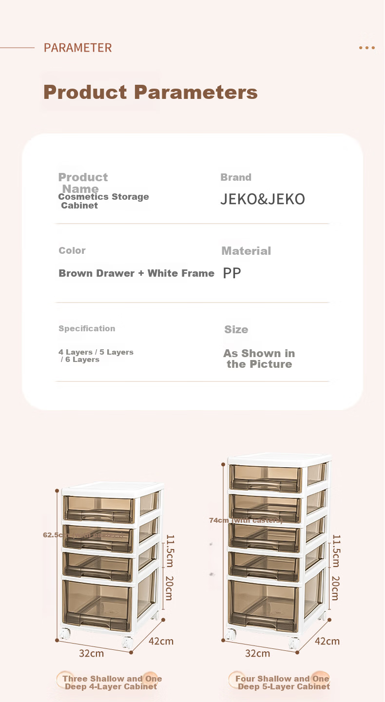JEKO&JEKO Drawer Storage Cabinet Makeup Organizer Box Storage Cabinet File Cabinet Storage Rack Gap Cabinet 32cm Wide 3 Shallow 1 Deep 9