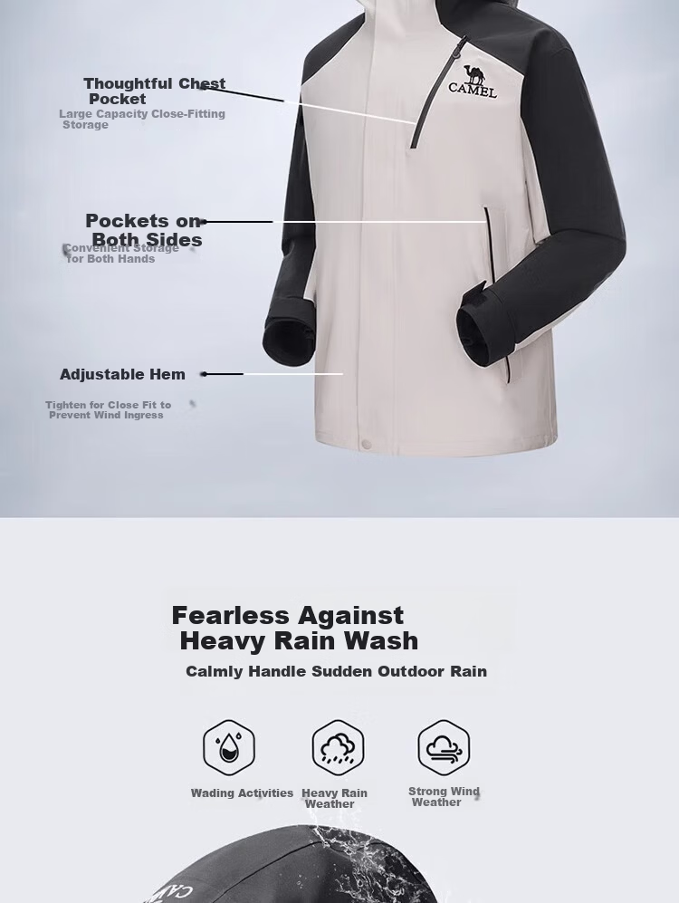 CAMEL [King Armor] Outdoor 3-in-1 Windproof Jacket Unisex New Mountaineering Coat 3
