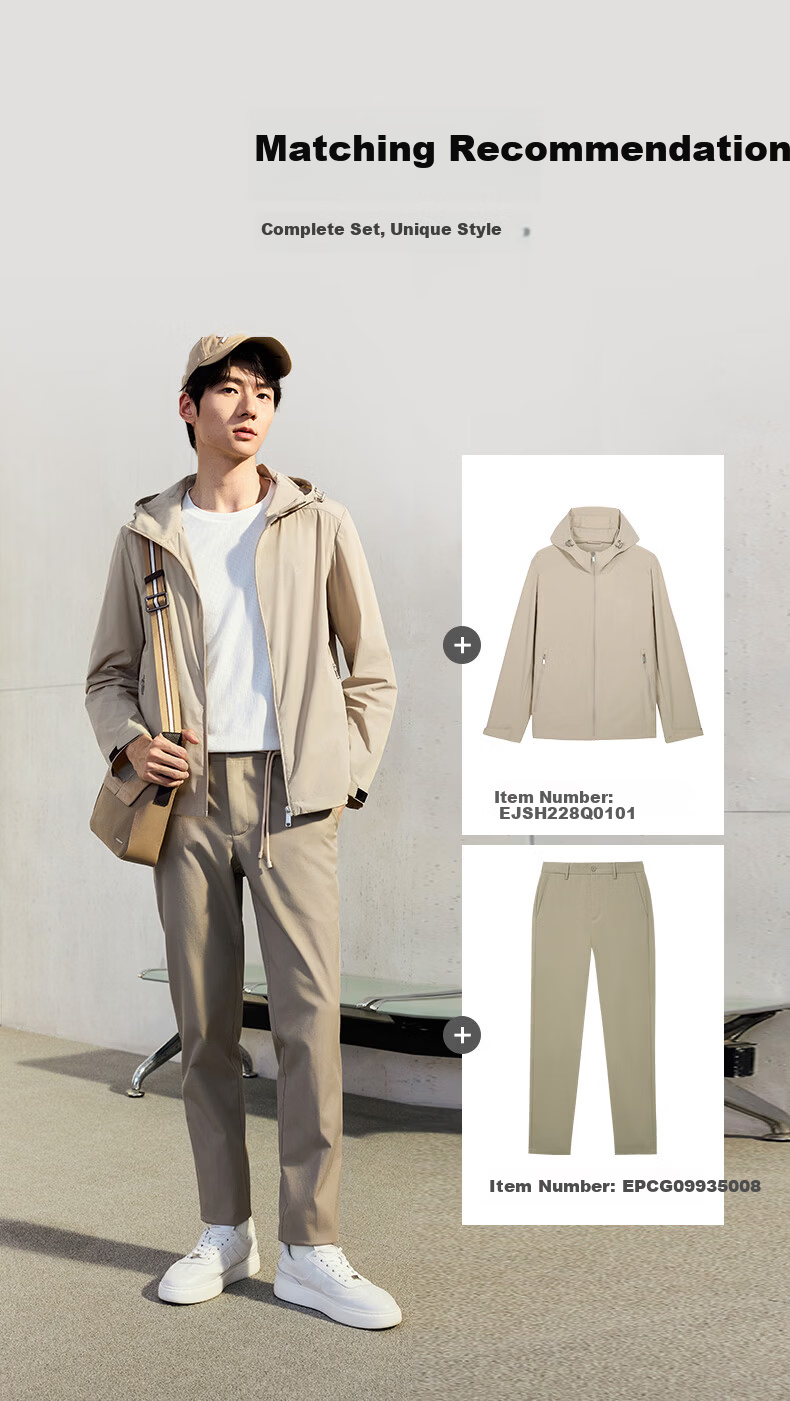 Goldlion [Cloud Wing Jacket] 25 Spring Summer Men's Sun Protection UV Resistant Hooded Lightweight Jacket Apricot 2XL 13