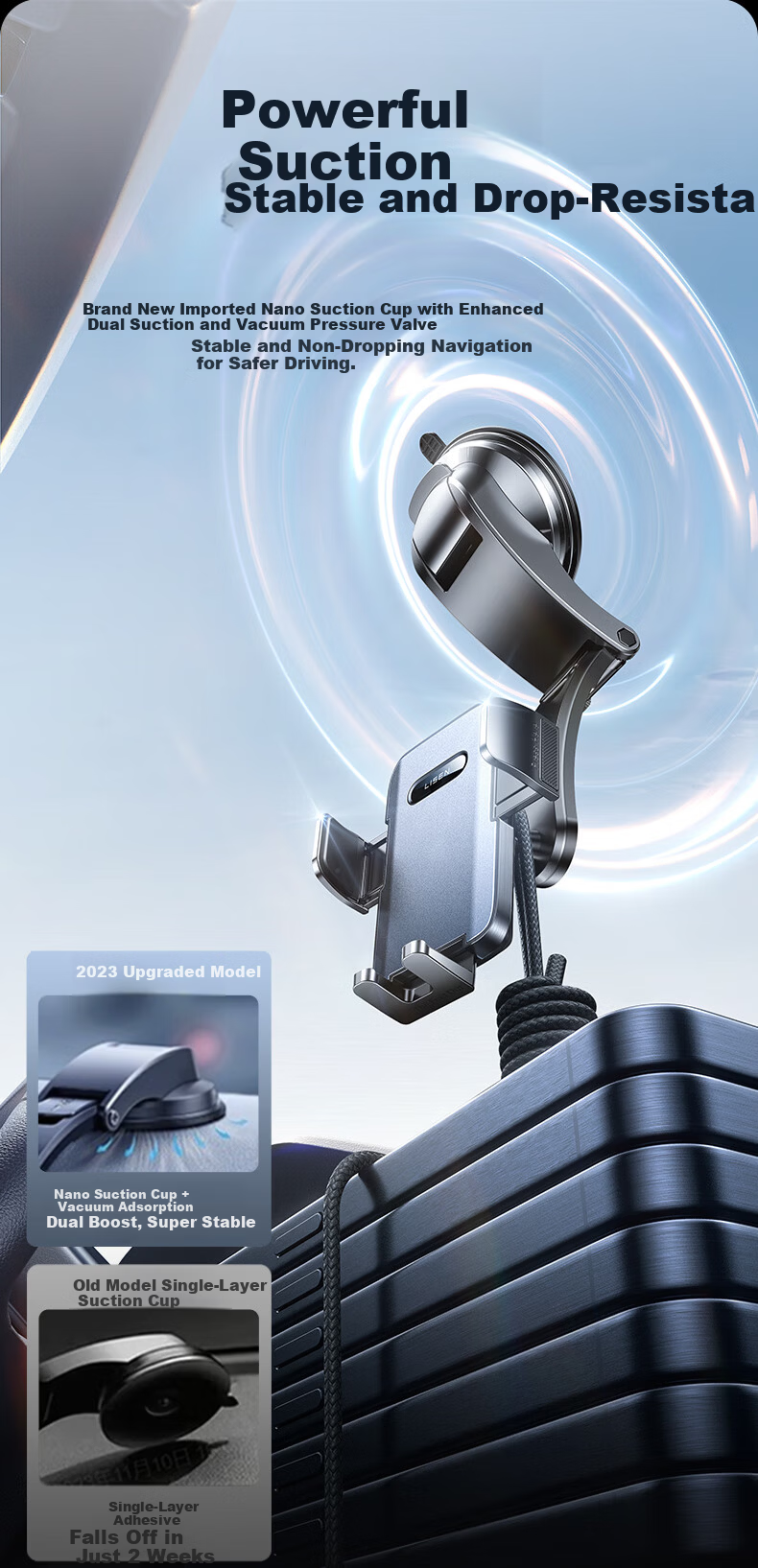 BIMLL Universal Car Phone Mount Suction Cup Holder for Navigation New Model Car Interior Support 8