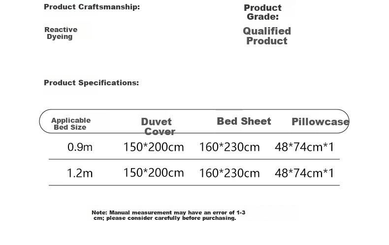 Aiwei Class A Washed Cotton Three-Piece Set Student Dormitory Bed Sheet Pillowcase Quilt Cover 150*200cm Rock Mist Blue 13