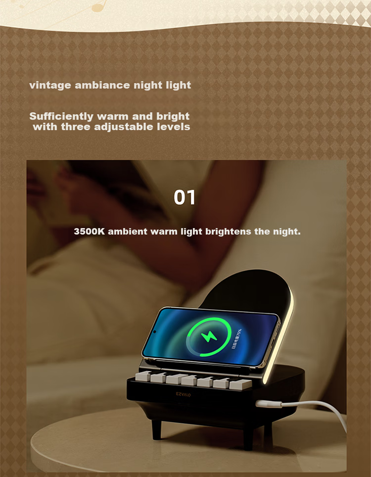 Jiguang Piano Lamp Speaker Gift Set with 2 Sheet Music 8