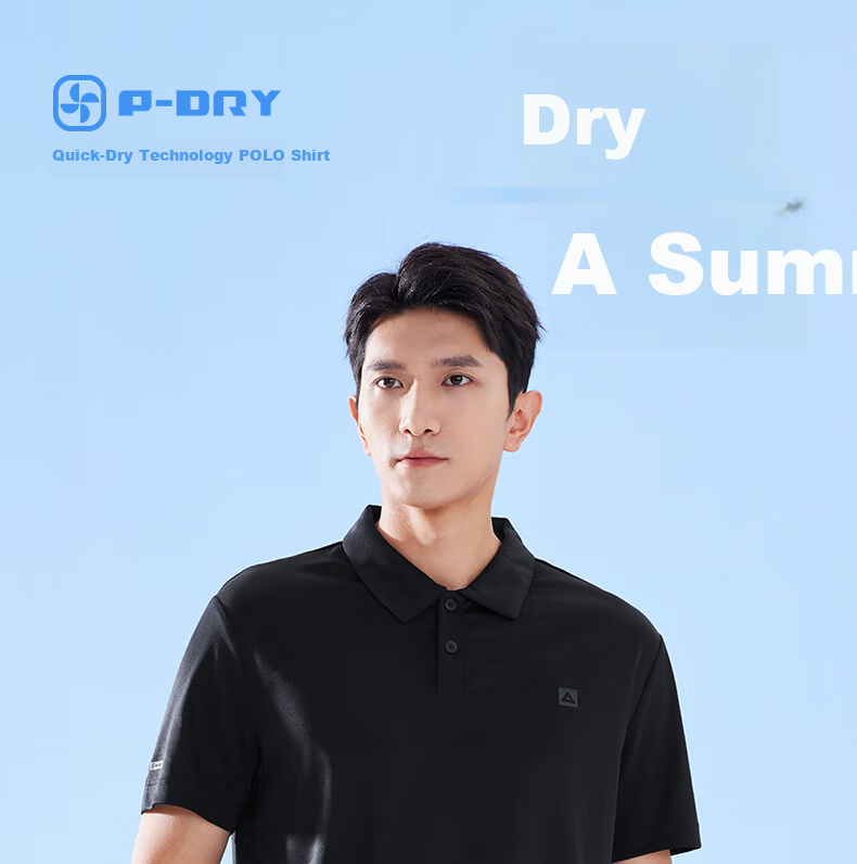 PEAK Polo Shirt for Men, Summer New Style, Sports Fitness Business Top, Breathable Casual T-Shirt, Loose Short Sleeve DF652241 36