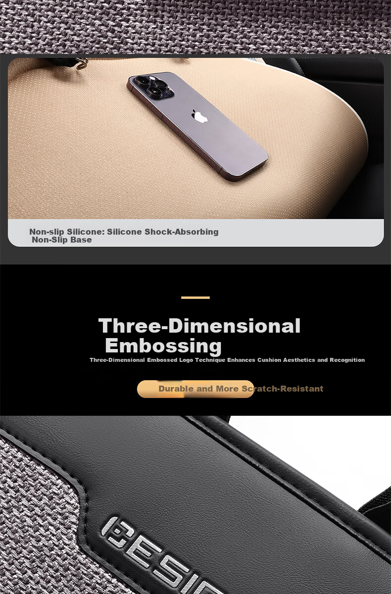 Jiabalan Car Seat Cushion Linen Semi-Enclosed Four-Season Universal Ventilated Breathable Comfortable Seat Cover Cushion 14