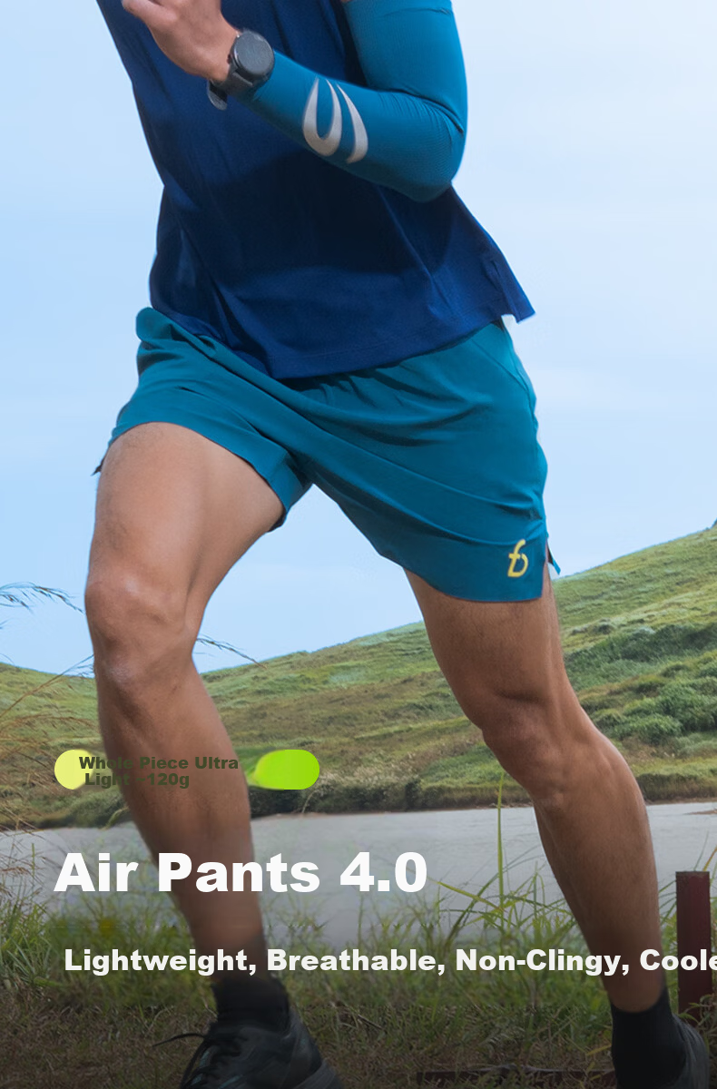 Feibit Air Pants 4.0 Men's Waist Bag Shorts Breathable Running Sports Pants 5-Inch Quick-Dry Lake Blue L 1
