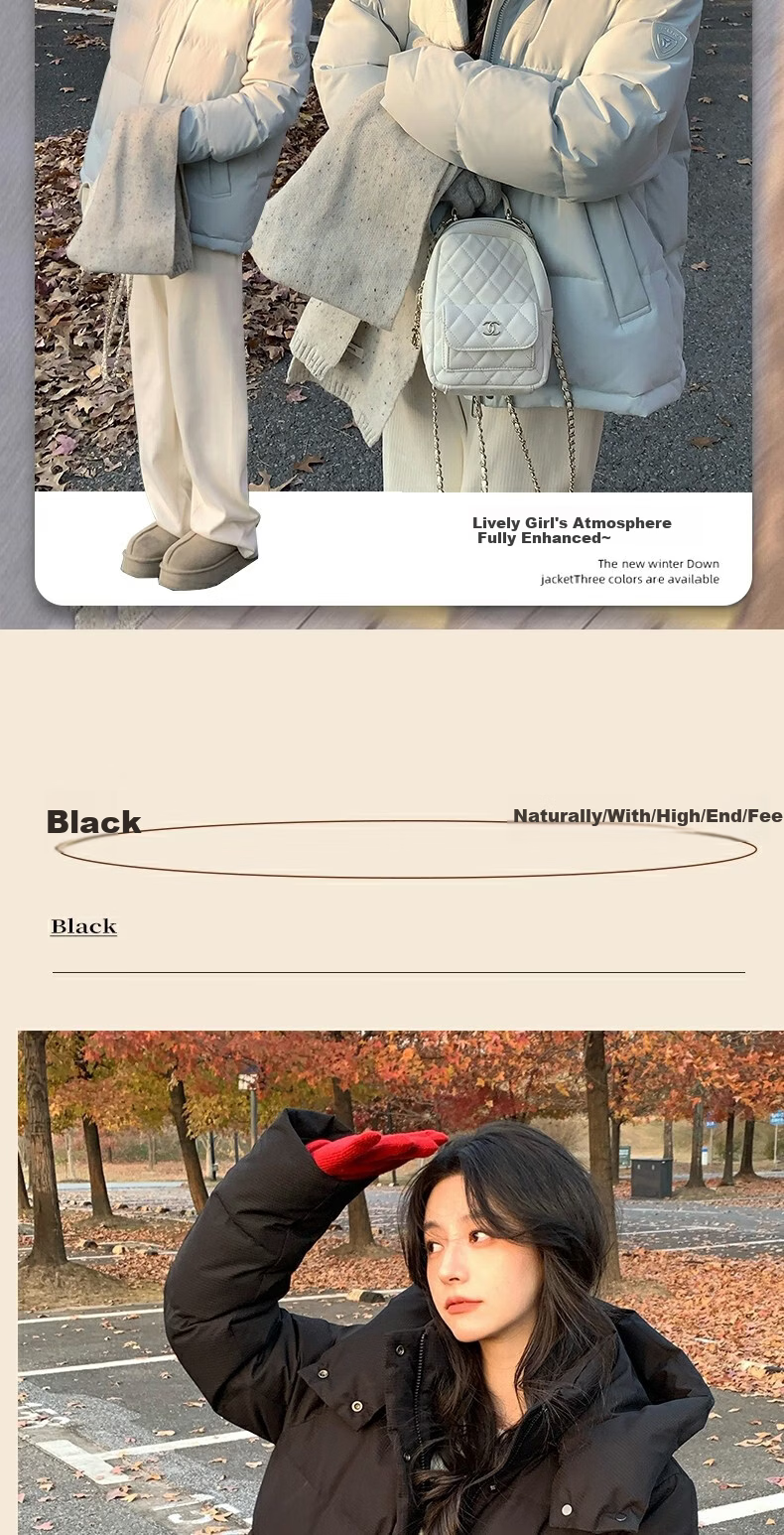 Yalu Short down Jacket, 2026 New Winter Style, Solid Color Versatile Detachable Hooded Puffer Coat, Petite Winter Outerwear 7
