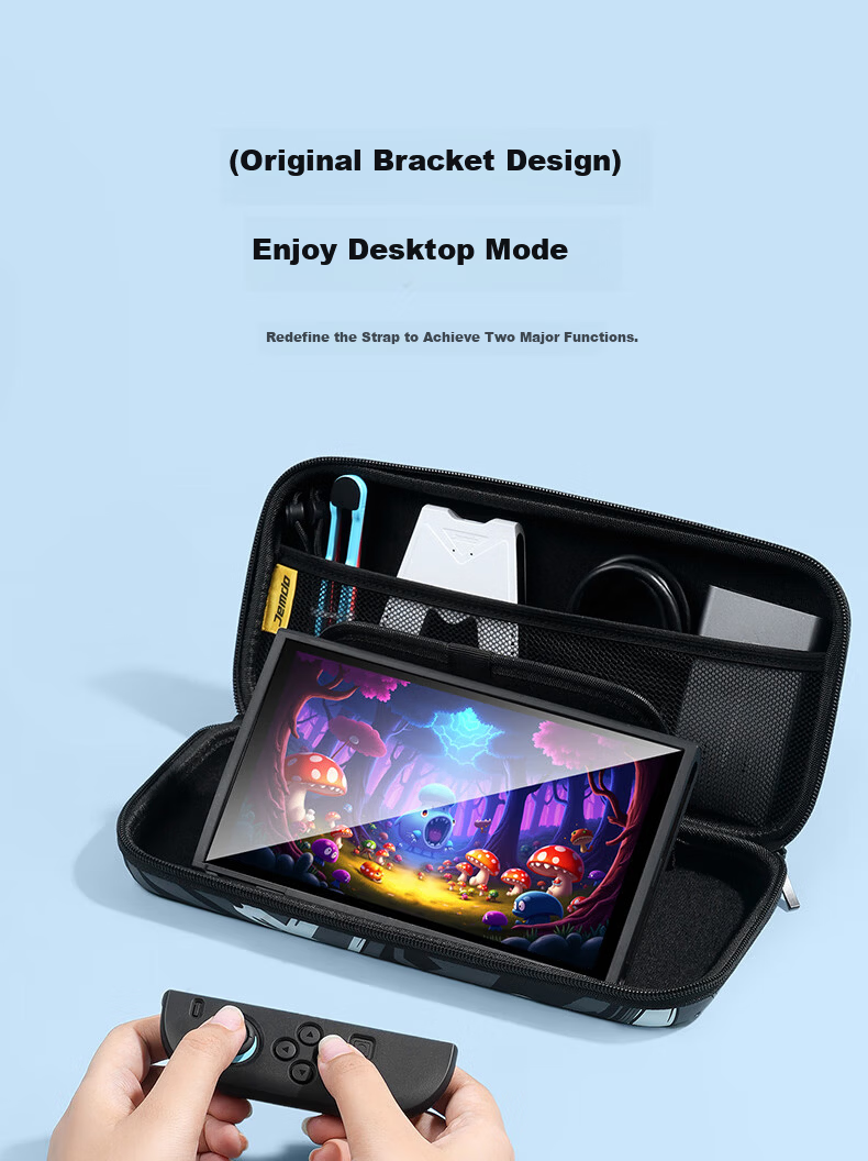 Jemdo 4-Piece Set Nintendo Switch 2 Storage Case NS2 Game Console Protective Case Tempered Glass Screen Protector Shockproof Portable Slim Large Capacity Stand Accessories 9