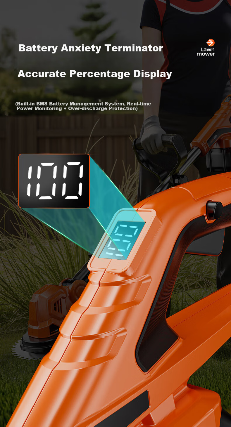 Quiet Bear Electric Lawn Mower Rechargeable Lithium Battery Fully Automatic High Power Garden Lawn Grass Trimmer 18