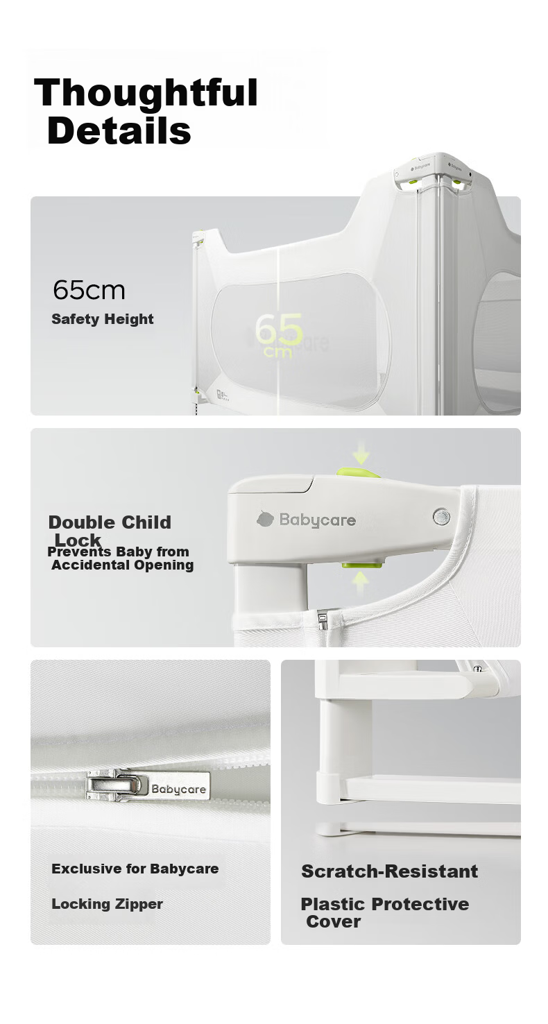 Babycare Bed Rail Baby Crib Guardrail Anti-Fall Protective Fence Children's Barrier 1.8m Dot White 13