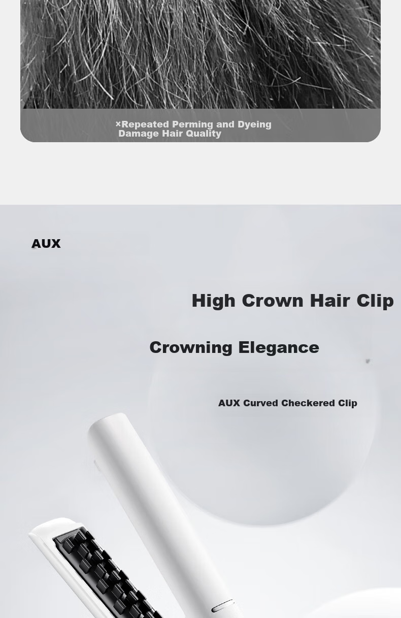 AUX Corn Hair Straightener Men’s Corn Silk Straightener 50 Million Negative Ions Damage-Free Anti-Scald 28mm Curling Iron Root Volume Hair Straightener High Crown Volume Styling Tool Gift 3