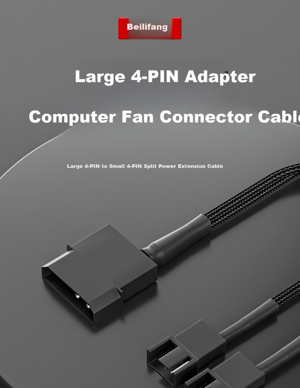 BURLEFRAN Large 4-Pin to Small 4-Pin Computer Fan Power Cable 3-Pin 4P Splitter 1 to 1/2/3/4/5 Extension Cable 27cm Length 1