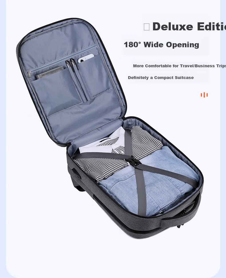 17.3 Inch Dual Shoulder Laptop Backpack Business Travel Bag for Apple Huawei Laptops 6