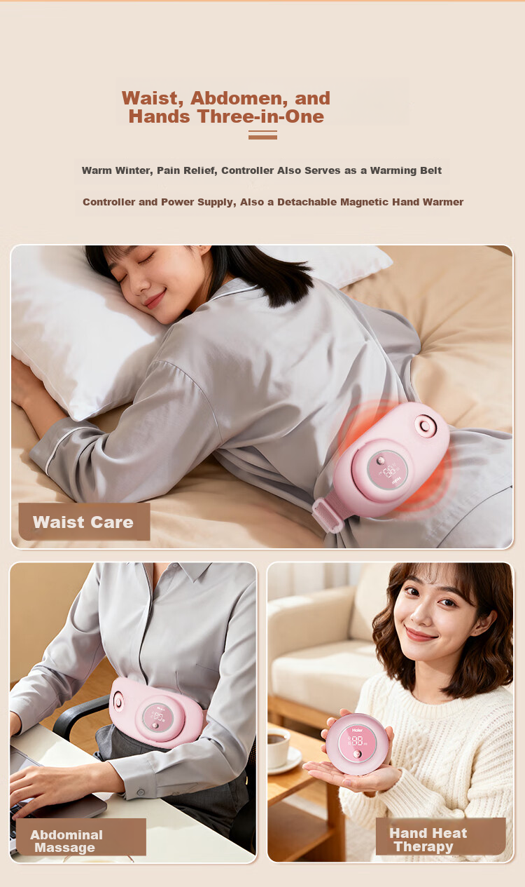 Haier Warm Palace Waist Belt Menstrual Pain Relief Heating Pad Waist Massager Abdominal Massager Period Comfort Device Warm Palace Belt Gift for Girls Girlfriend Birthday 4