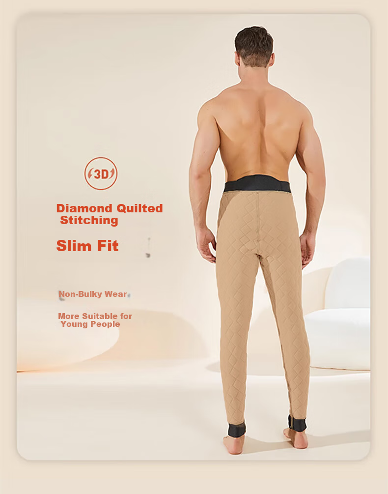 LangSha 100% Wool Thermal Pants for Men [2026 Autumn/Winter New] Thickened Silk Knee Protection Extra Thick Cold-Resistant Cotton Pants 14