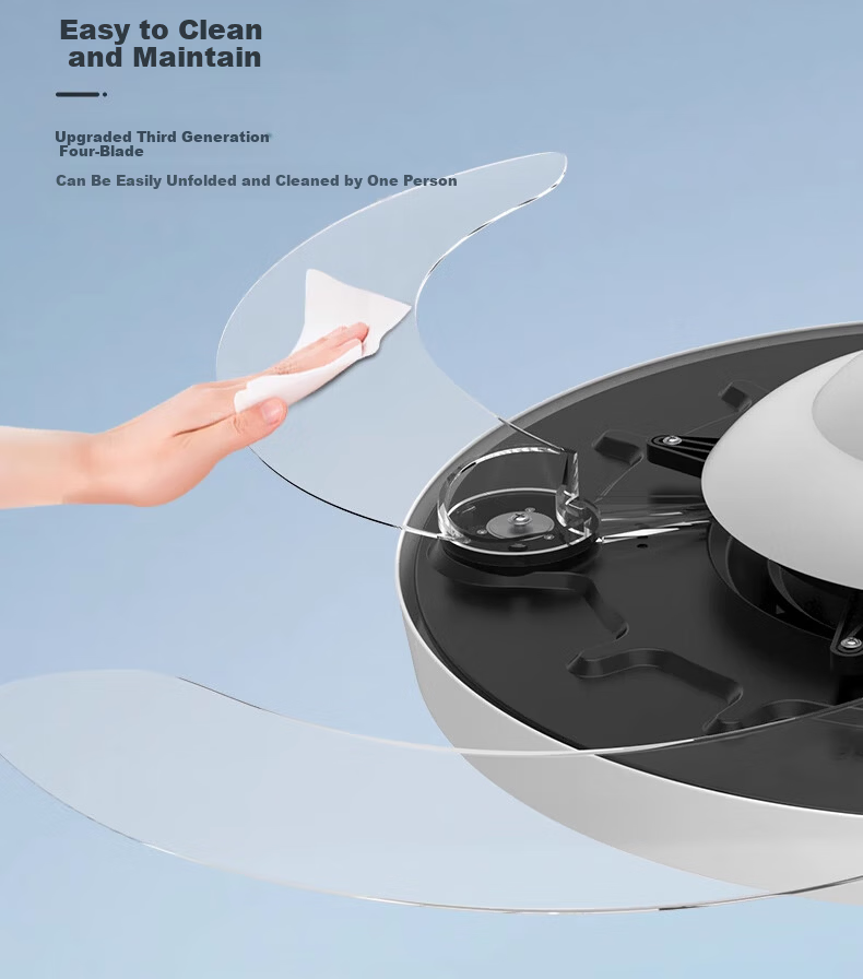 Huipujinggong LED Ceiling Fan Light with Invisible Blades, Variable Frequency Full Spectrum Lighting Fixture for Dining Room, Bedroom, Living Room, 42 Inches 8