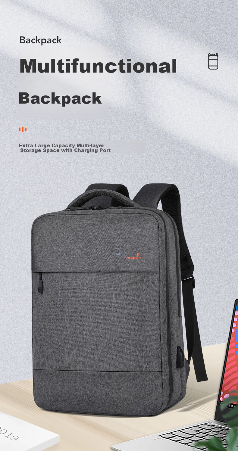 17.3 Inch Dual Shoulder Laptop Backpack Business Travel Bag for Apple Huawei Laptops 1