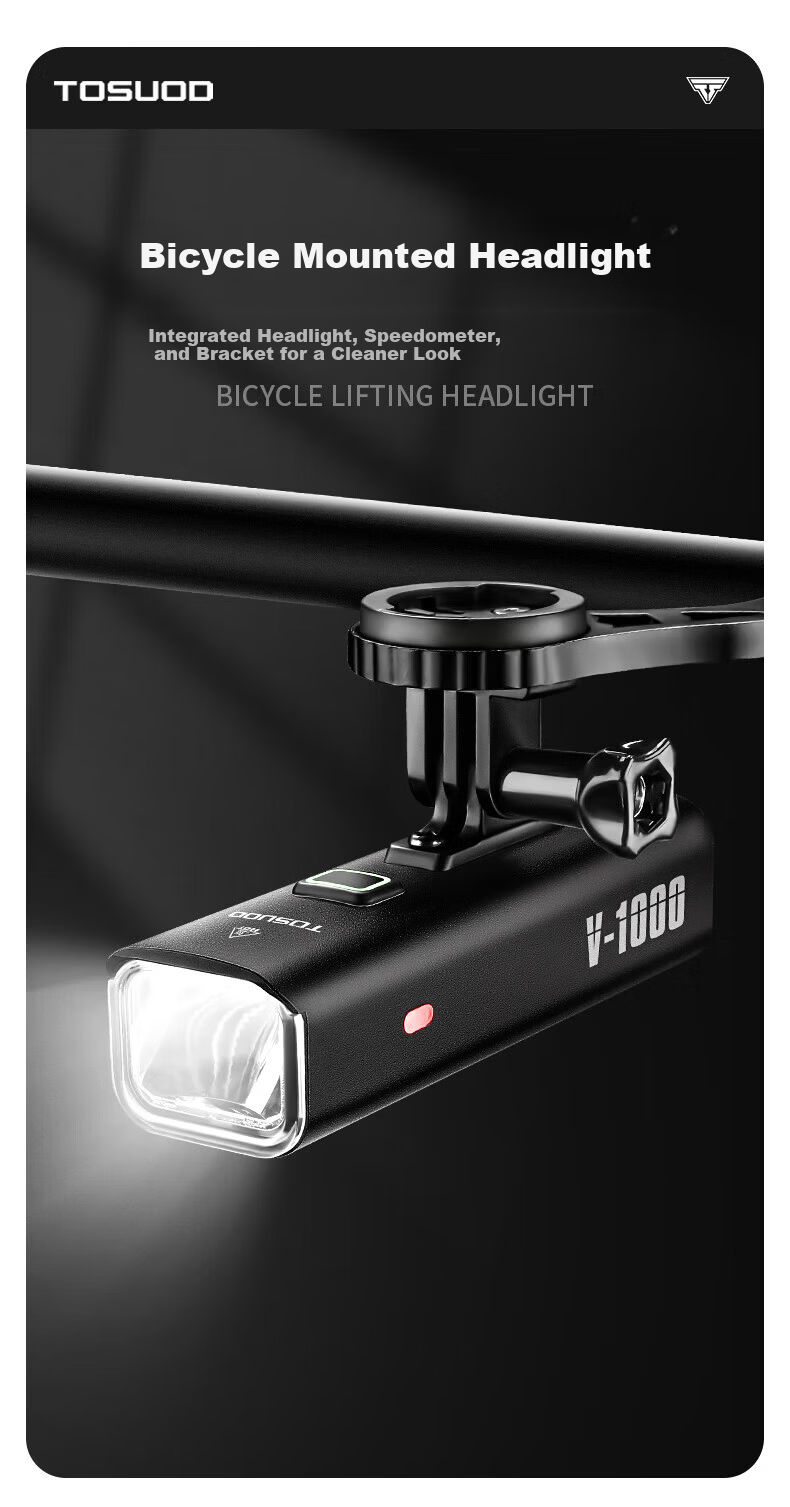 TOSUOD Bicycle Light Night Riding Flashlight Under Mount High Brightness Front Light Road Mountain Bike Hanging Outdoor Cycling Equipment 1