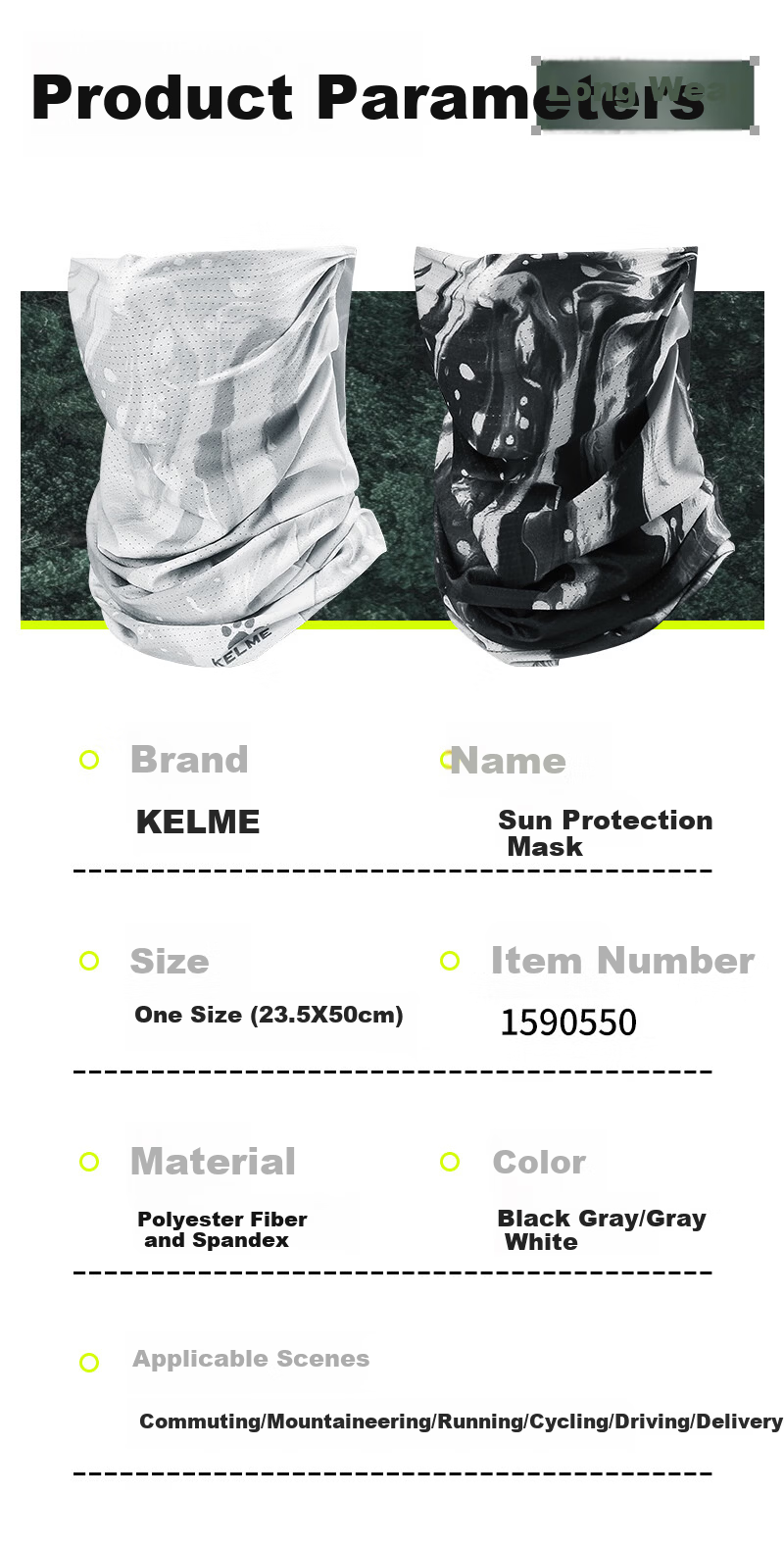 KELME Summer Cycling Ice Silk Sun Protection Face Mask with Ear Loops Neck Gaiter UV Protection for Men and Women Fishing Mountaineering Scarf 16