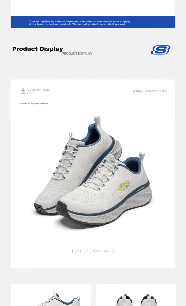 Skechers Men's Breathable Lightweight Running Shoes 2025 Spring Summer New Mesh Shock Absorption Sneakers 15
