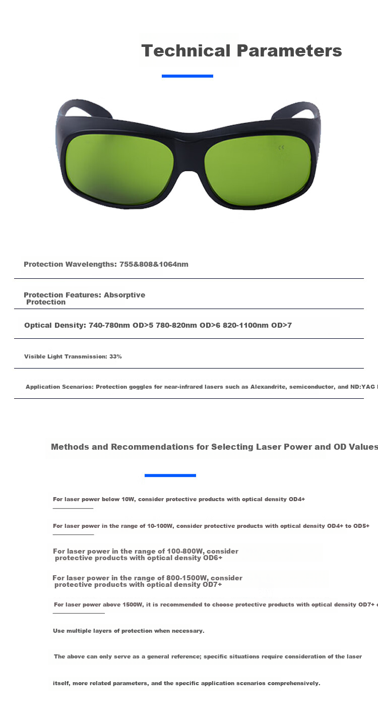 Leipin Technology Near-Infrared Multi-Band Laser Safety Goggles Professional Protection 755nm 808nm 980nm 1064nm LP-ADY#52 1