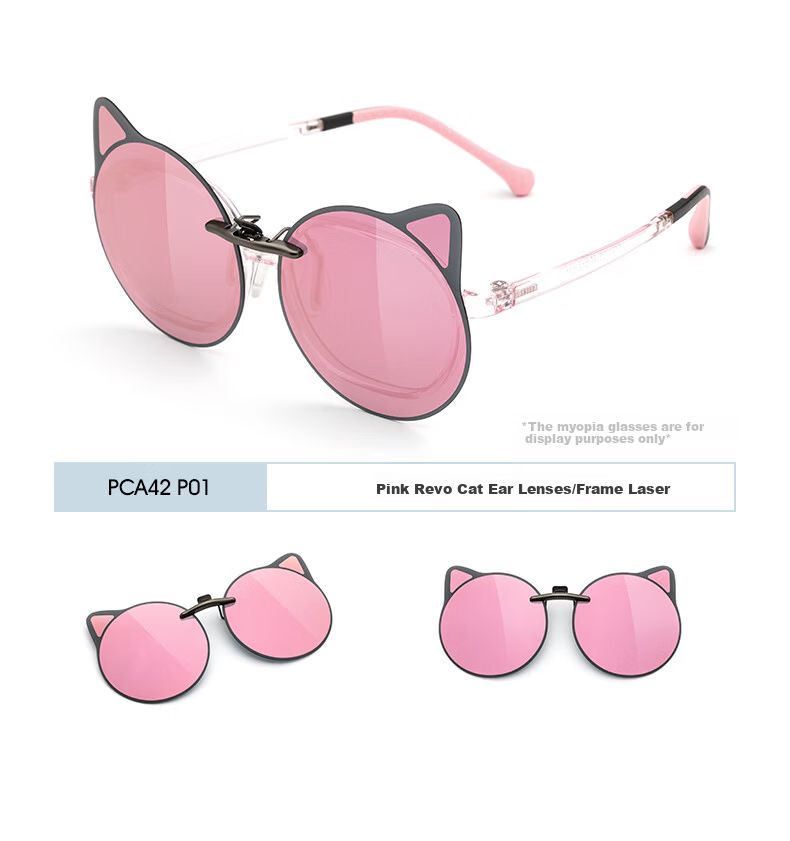 PARIM Kids Myopia Clip-On Sunglasses Ultra-Light Flip-Up Polarized Clip-On Sun Glasses Student UV Protection 7