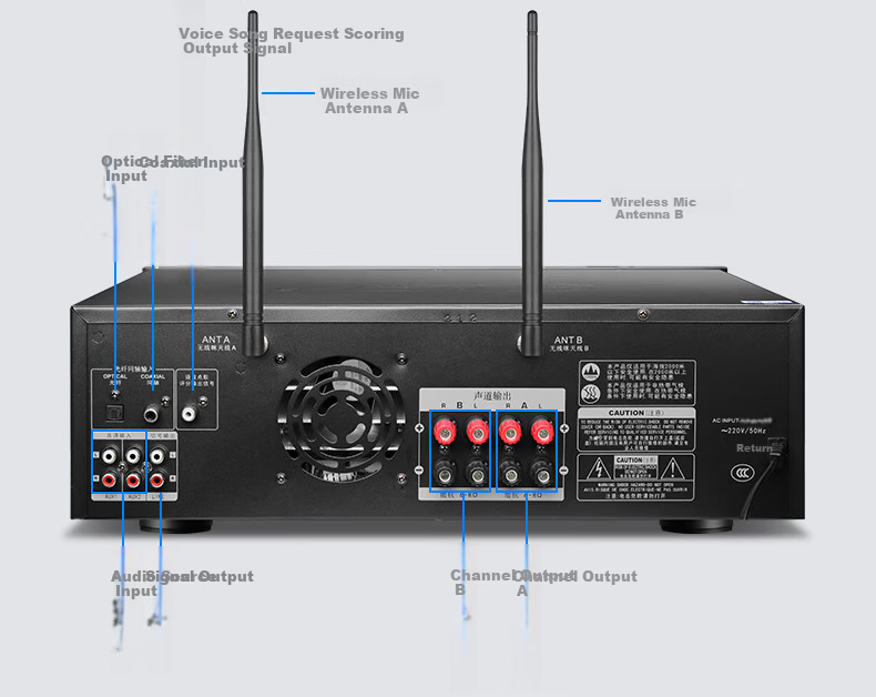 SAST Home KTV Sound System Home Theater Karaoke Machine All-in-One Smart Karaoke Speaker Professional Amplifier Bass Subwoofer Full Set CK-10 9