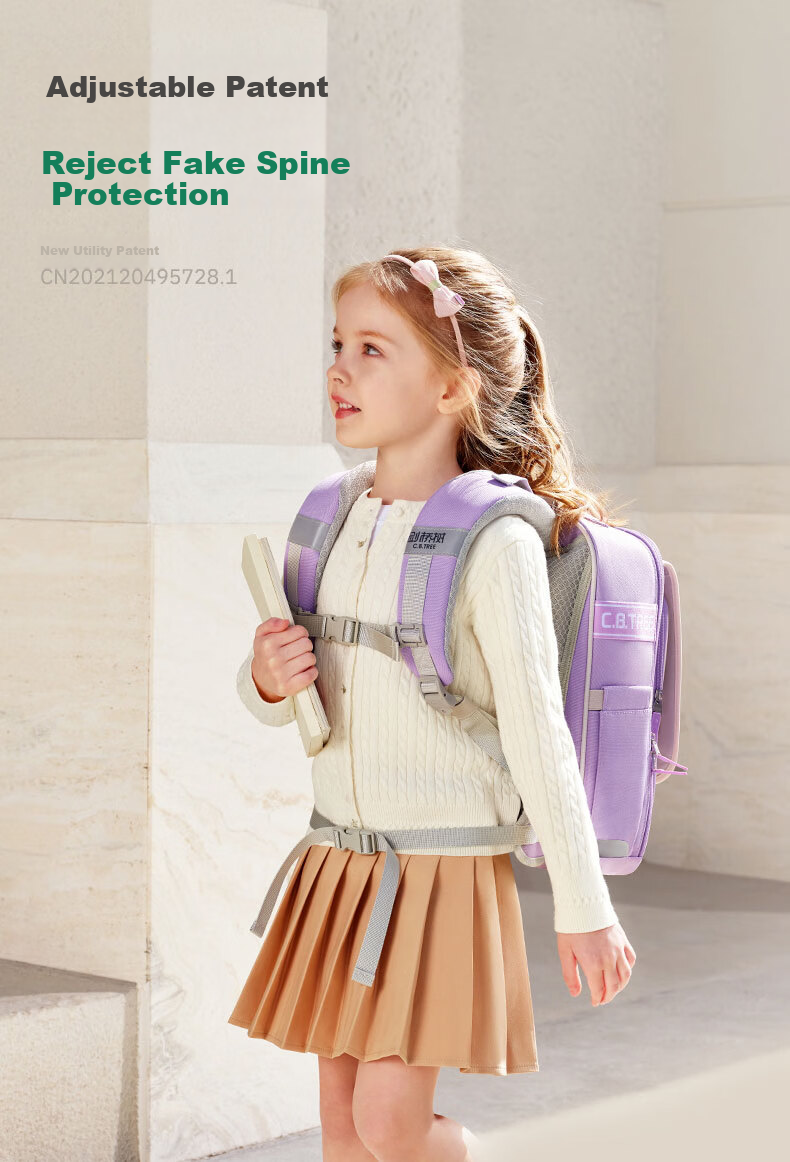 Cambridge Tree School Backpack for Primary Students Grades 1-3-6, Pressure-Relief Spine Protection, Anti-Drop Large Capacity Bag, Peach Pink, Large Size 9