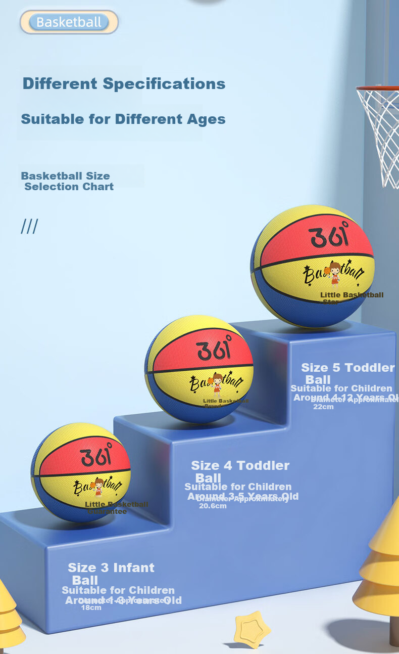 361° Children's Toy Basketball Size 5 for Kindergarten and Primary School, 3-6 Years Old Baby Soft Ball with Writable Name and Class Label 4